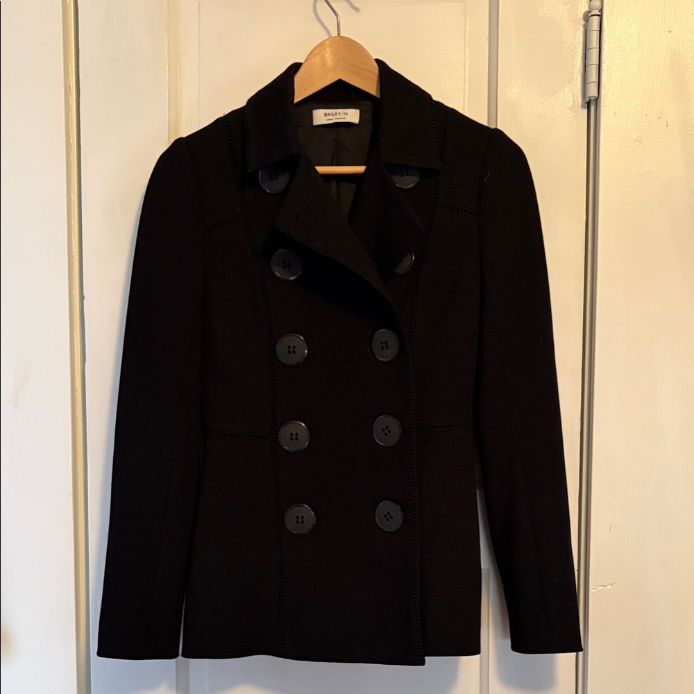 Bailey 44 Black Double-Breasted Pea Coat